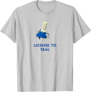 License to Seal - Funny Tape Gun Design for Packaging Pros T-Shirt - T-Shirt | Ash