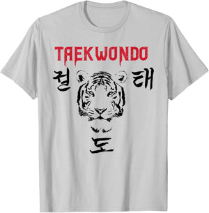 Tiger Taekwondo Lover Coach Gifts T-Shirt - T-Shirt | Ash
