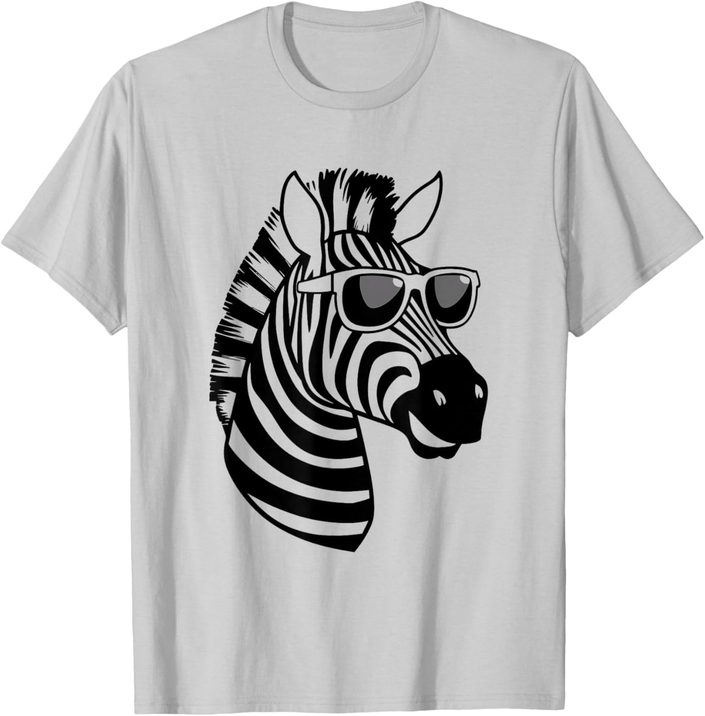 Funny Zebra with Sunglasses , White T-Shirt - T-Shirt | Ash