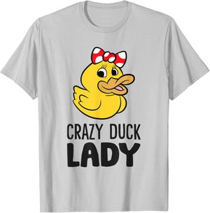 Rubber Duck Women Girl Crazy Duck Lady T-Shirt - T-Shirt | Ash