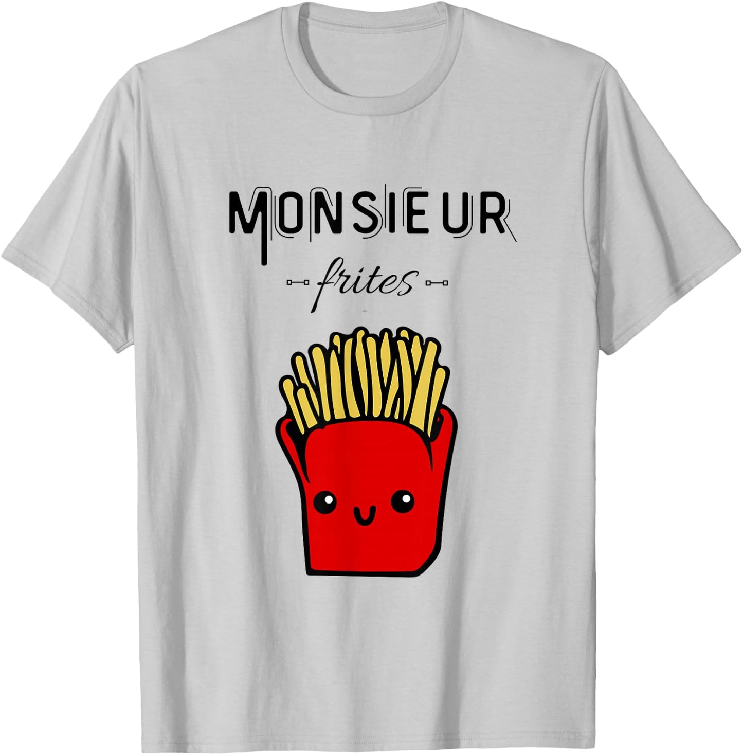Funny Mr Fries Gift Potato Fast Food Humour , grey, S T-Shirt - T-Shirt | Ash
