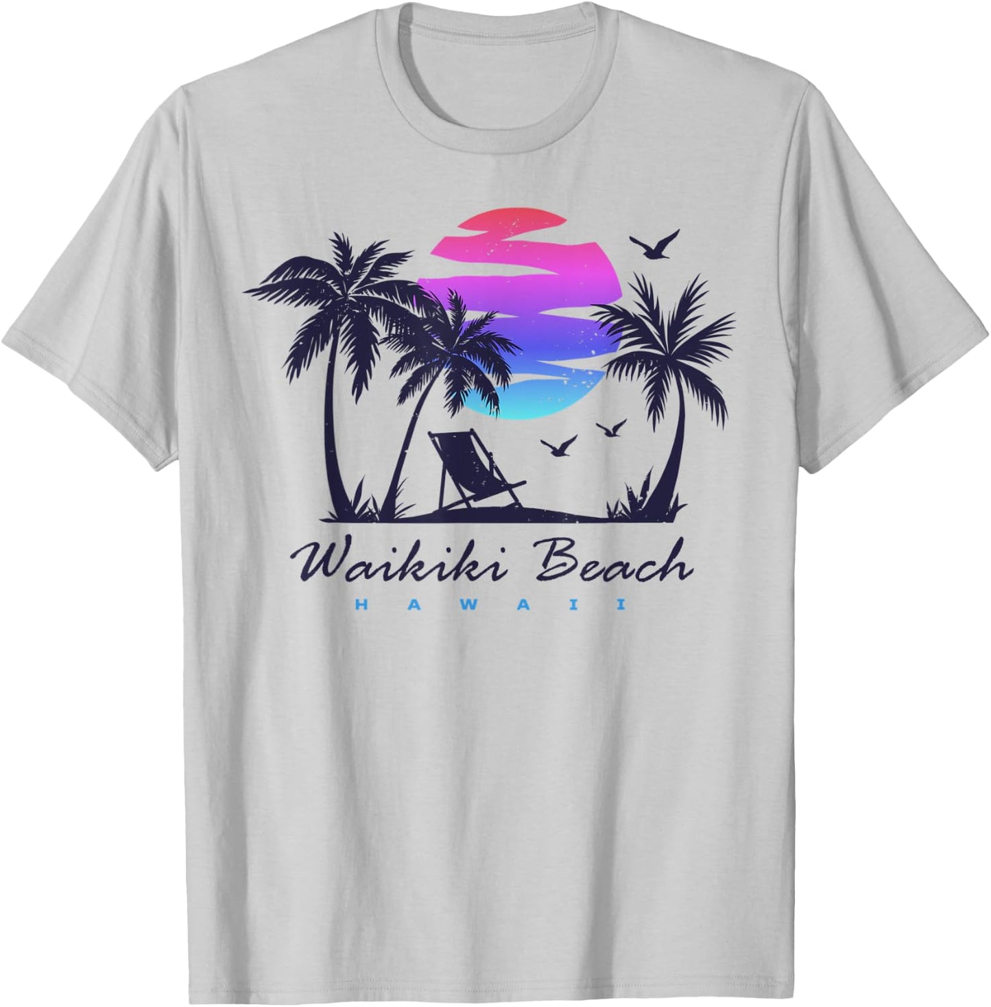 WAIKIKI BEACH HAWAII Family Vacation Retro Vintage Sunset Women Kids T-Shirt - T-Shirt | Ash