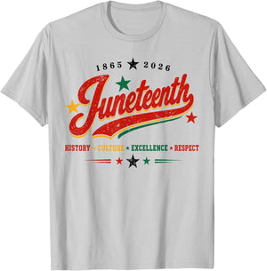 Juneteenth Free-ish 1865 2026 African American Pride T-Shirt - T-Shirt | Ash