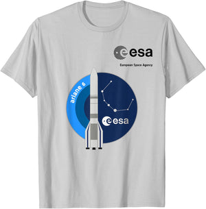 ESA European Space Agency Mission Ariane 6 Rocket Patch , grey, S T-Shirt - T-Shirt | Ash