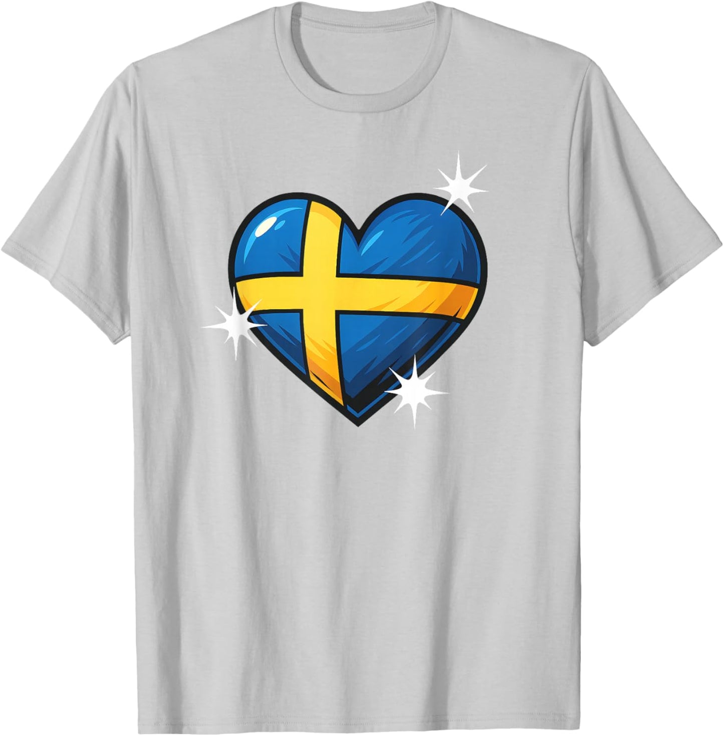 Drapeau suédois en forme de cœur pour femmes, hommes et enfants. Jaune et bleu Suède T-Shirt - T-Shirt | Ash