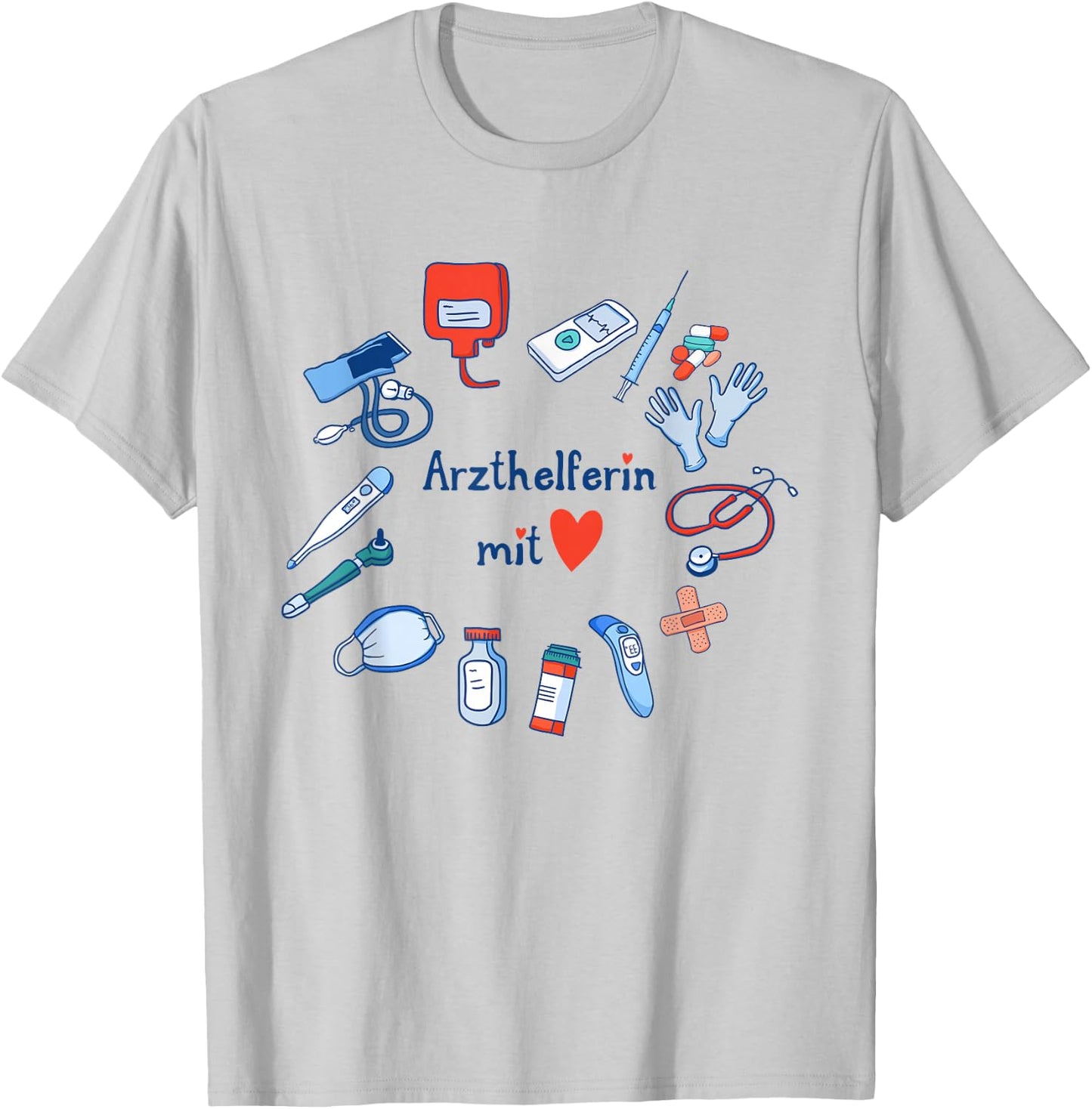 Arzthelferin mit Herz Dankeschön Arztpraxis Danke Praxisteam T-Shirt - T-Shirt | Ash