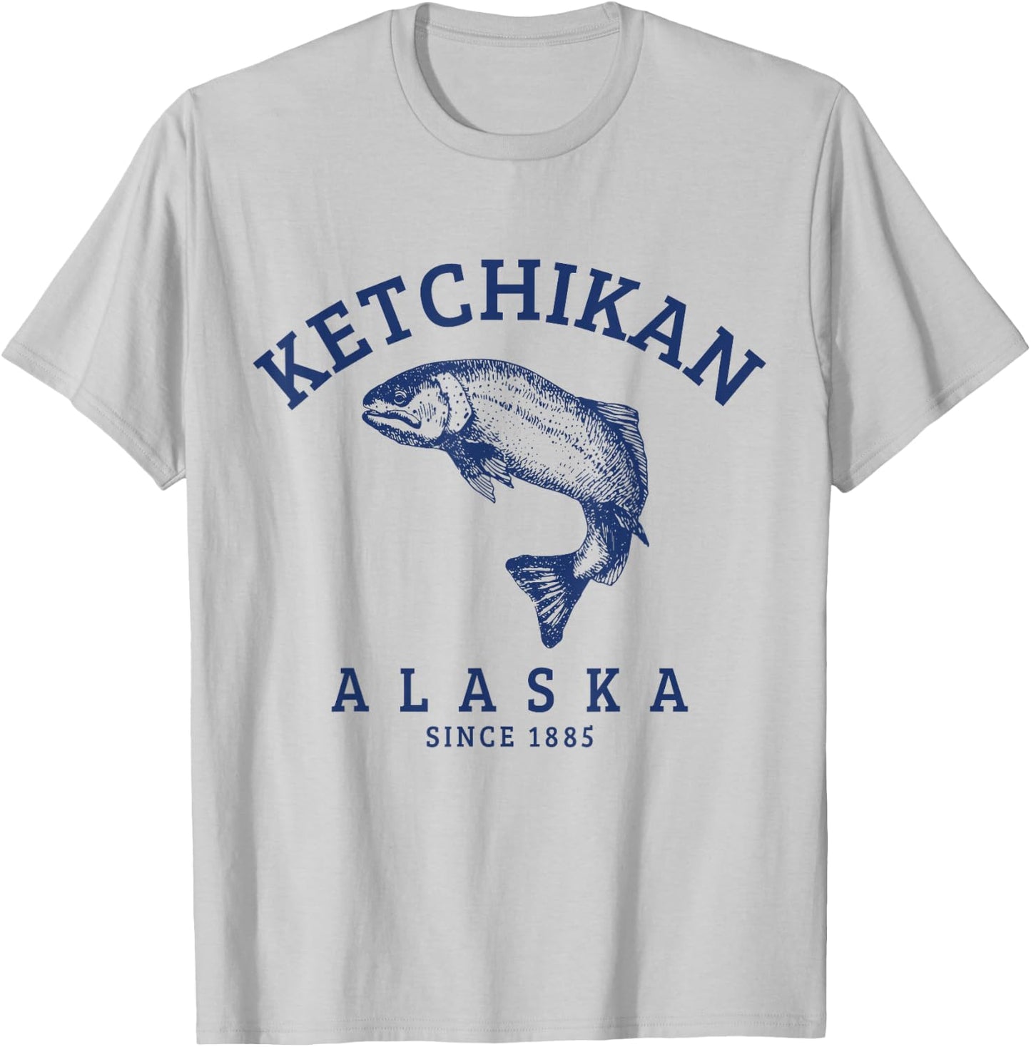 Ketchikan Alaska Vintage Trout Salmon Fishing Souvenir T-Shirt - T-Shirt | Ash