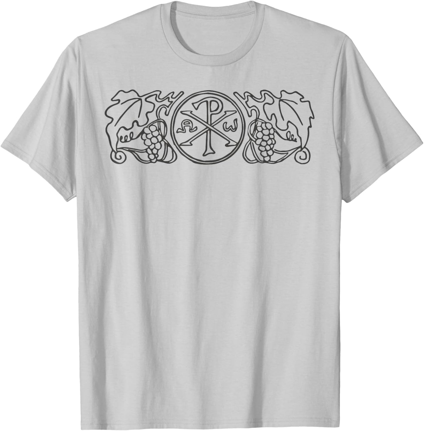 Chi-Rho Christogram Alpha and Omega Labarum Catholic Symbols T-Shirt - T-Shirt | Ash