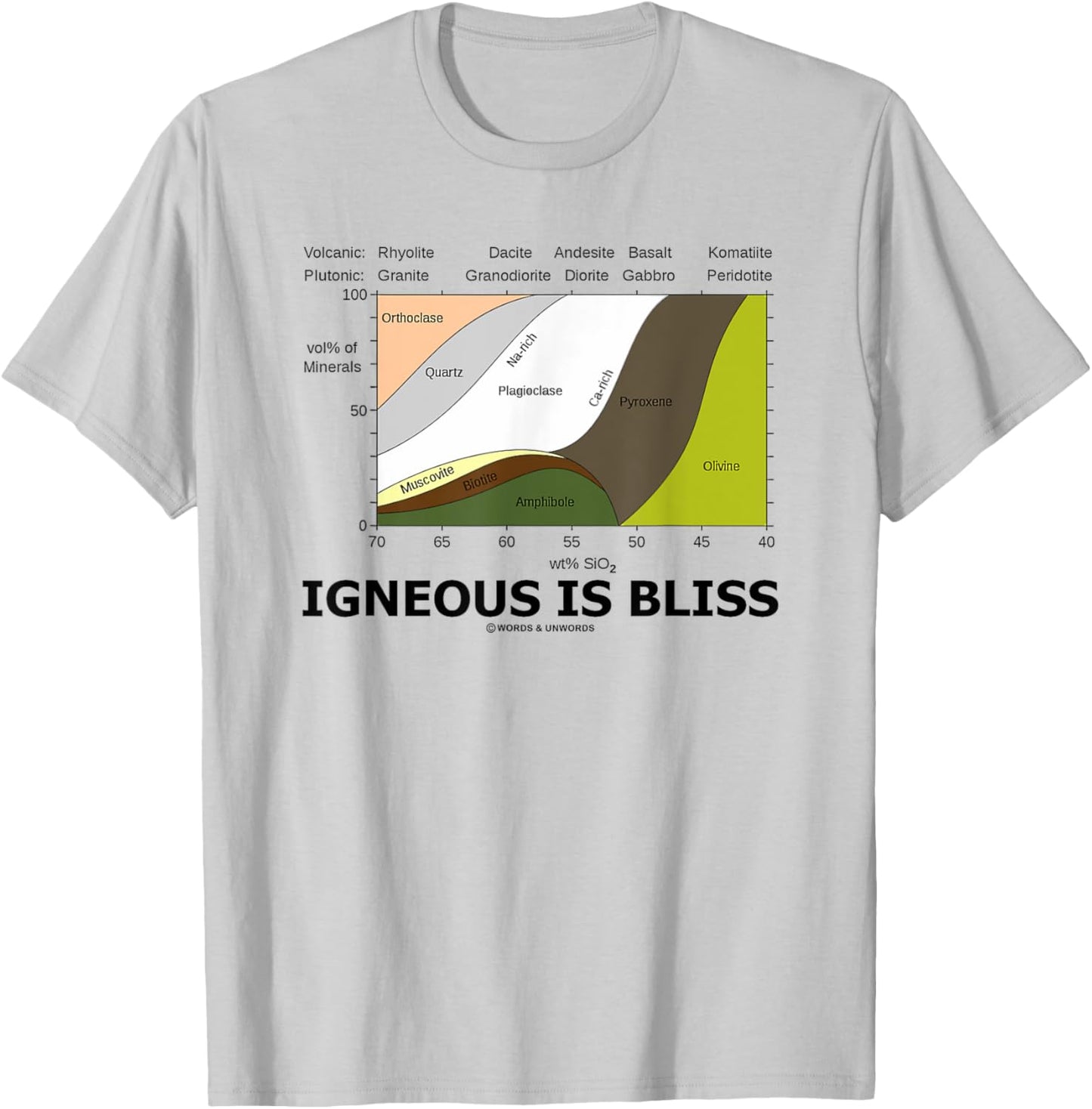 Igneous Is Bliss Geology Rock Geek Humor T-Shirt - T-Shirt | Ash