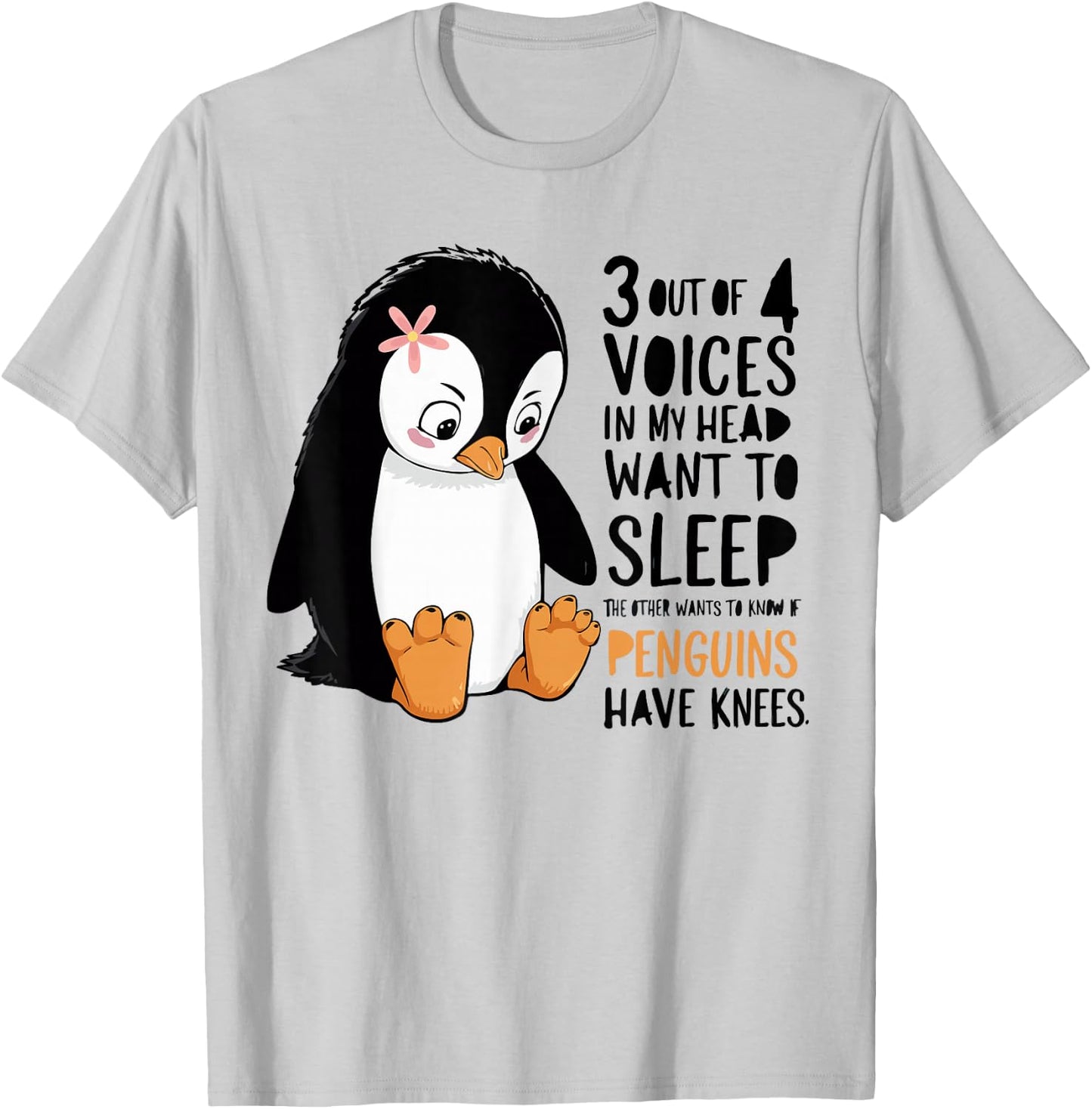 3 Out Of 4 Voices In My Head Want To Sleep Funny Saying Lazy T-Shirt - T-Shirt | Ash