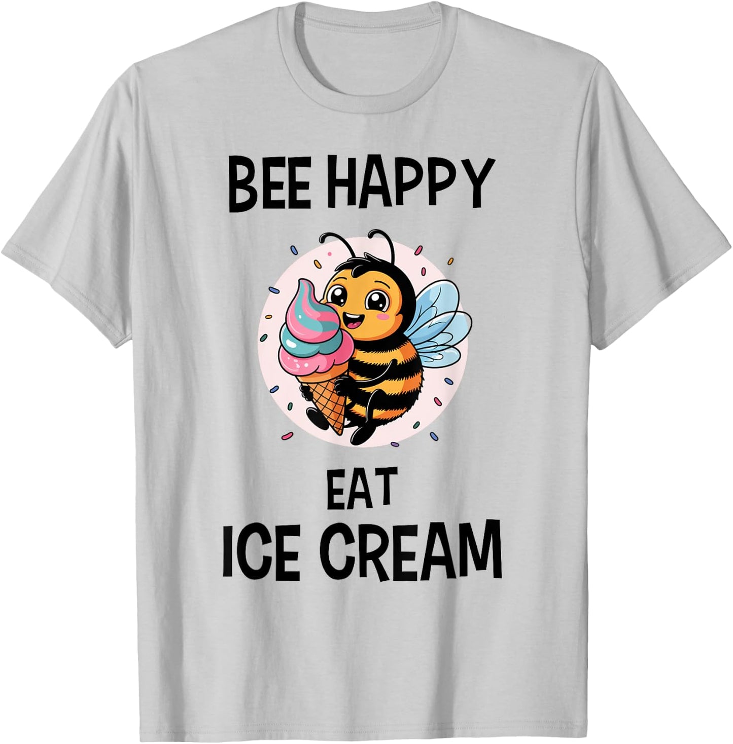 Bee Ice Cream Shirt Bee Pun Bee Lover Ice Cream Lover T-Shirt - T-Shirt | Ash