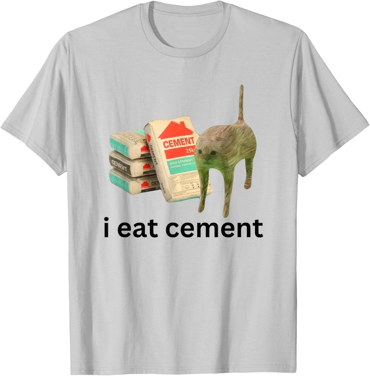 Meme Unhinged Cat Funny Cursed Cat Unhinged T-Shirt - T-Shirt | Ash