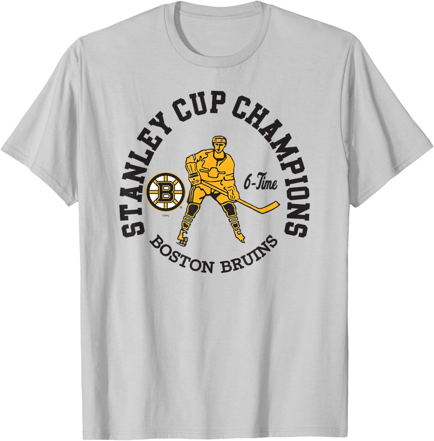 Boston Bruins Stanley Cup Champions 6-Time Gray T-Shirt - T-Shirt | Ash