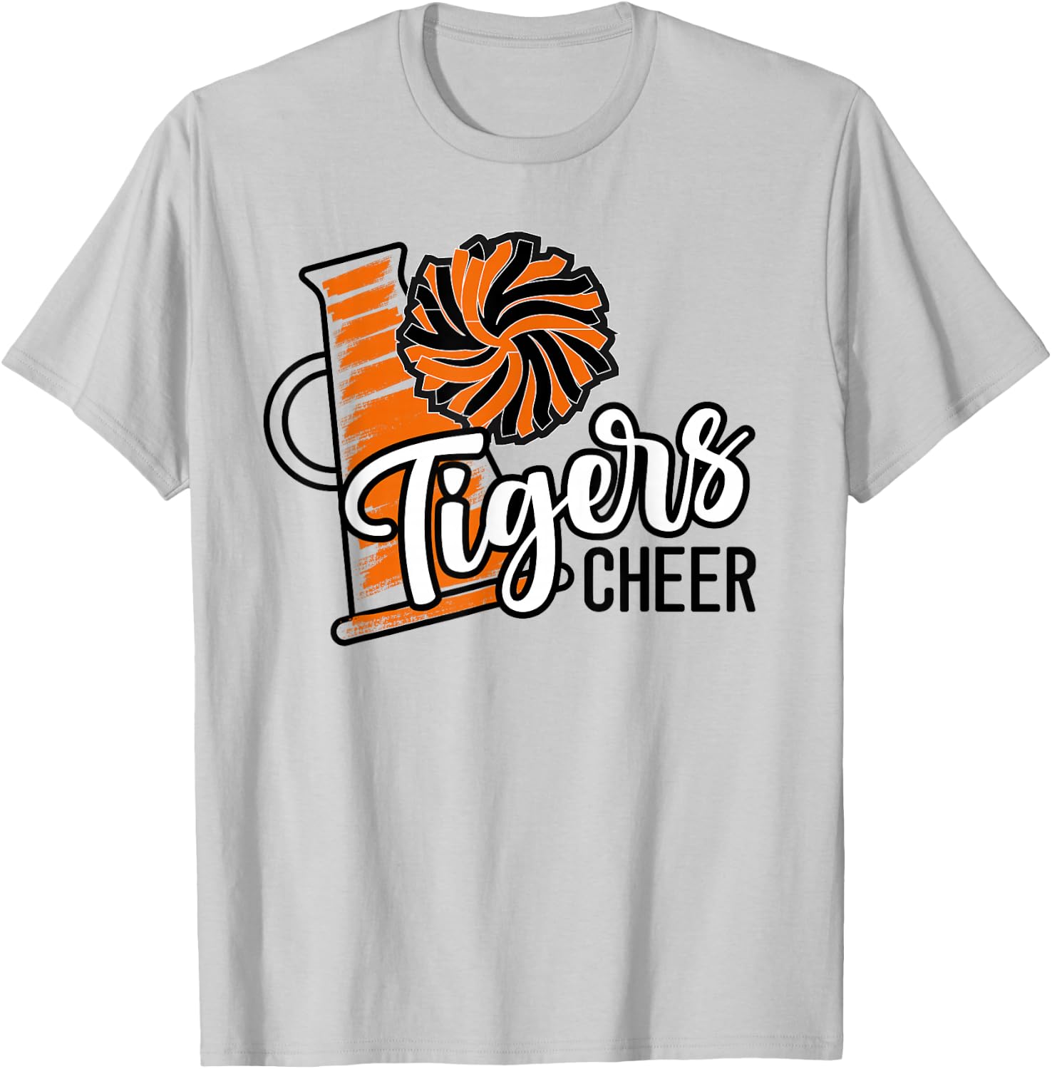 Tigers Cheer Orange Black cheerleading school spirit girls T-Shirt - T-Shirt | Ash