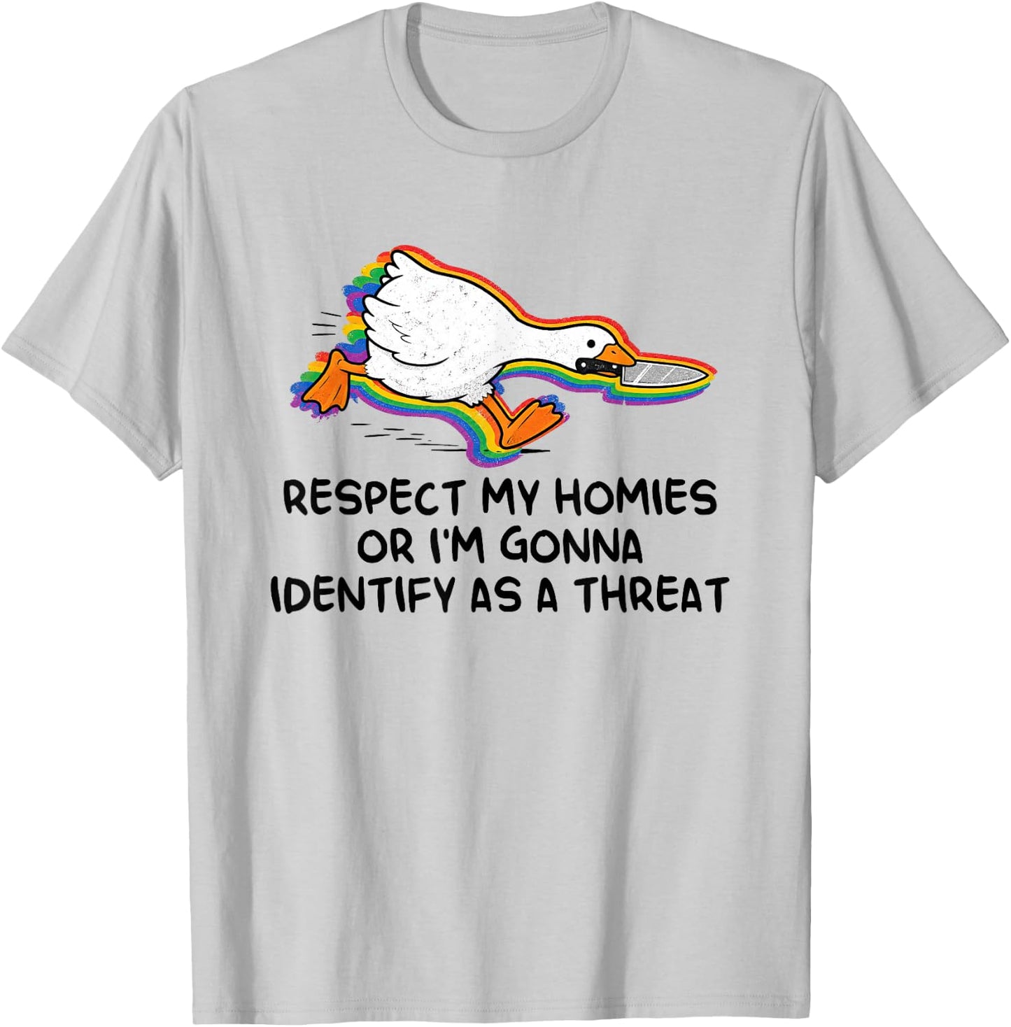 Respect My-Homies Or I'm Gonna Identify As A-Threat LGBTQ T-Shirt - T-Shirt | Ash