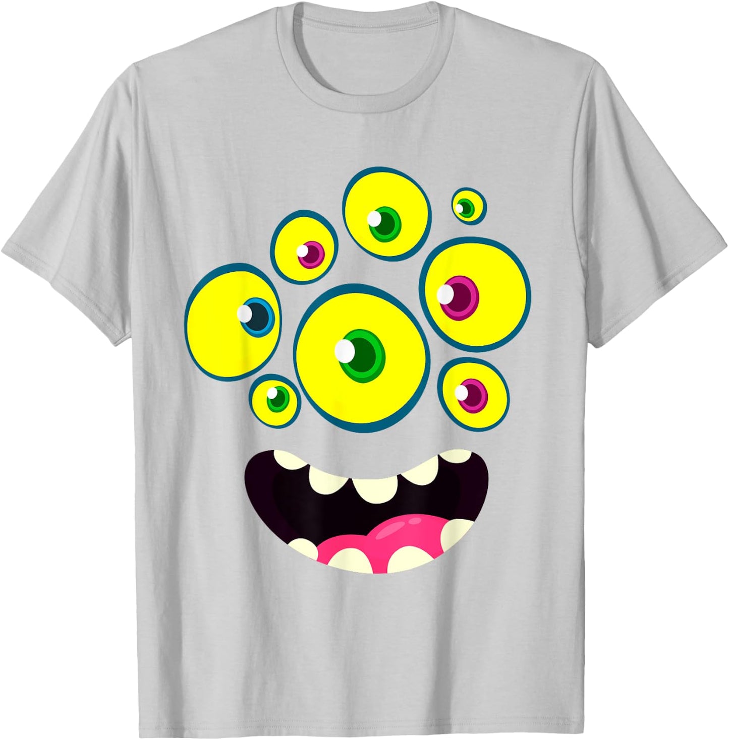 Cute Monster Face Halloween Group Costume Kids Boys T-Shirt - T-Shirt | Ash
