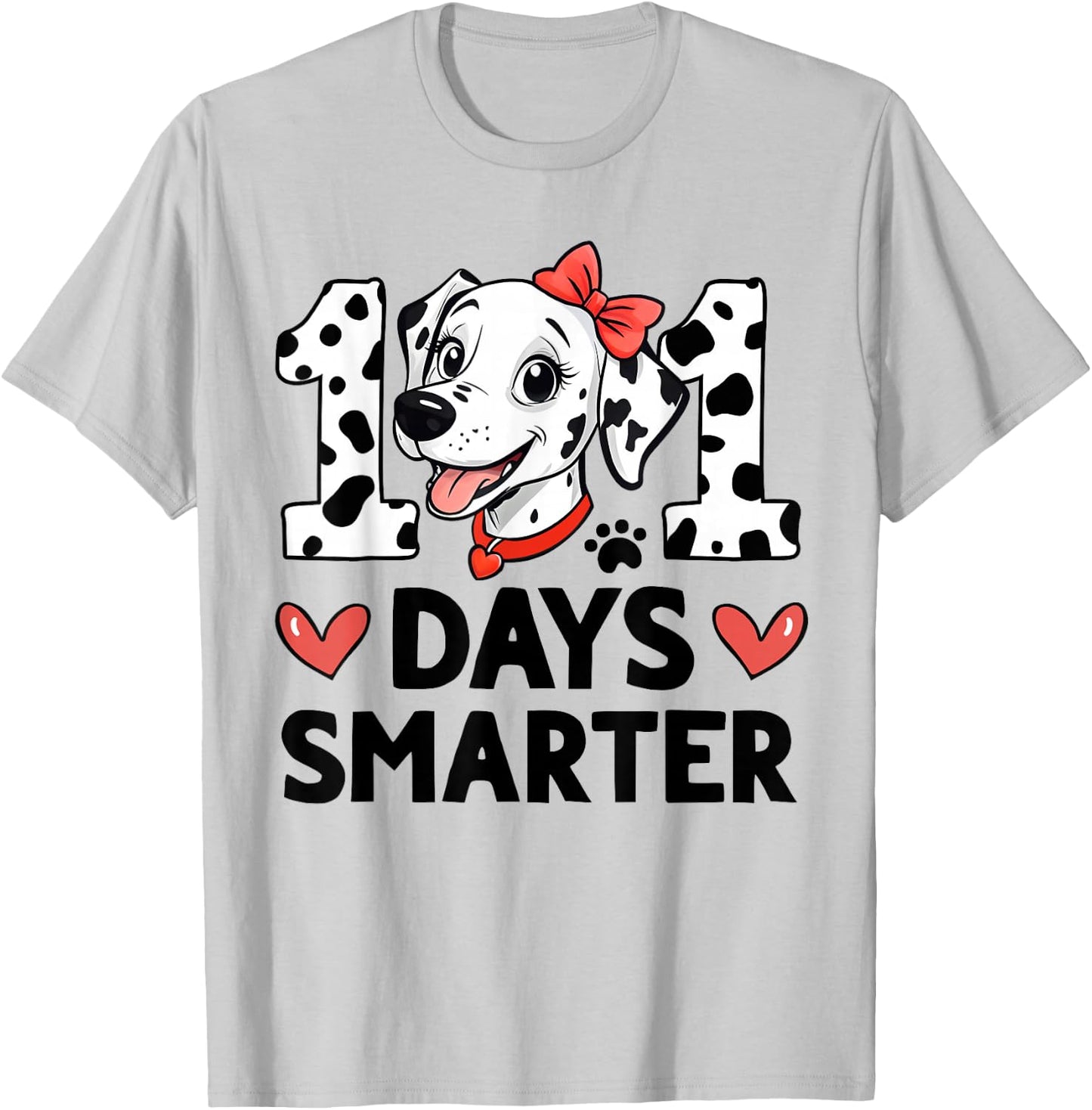 100 Days Of School Dalmatian Dog Boy Kid 100th Day Of School T-Shirt - T-Shirt | Ash