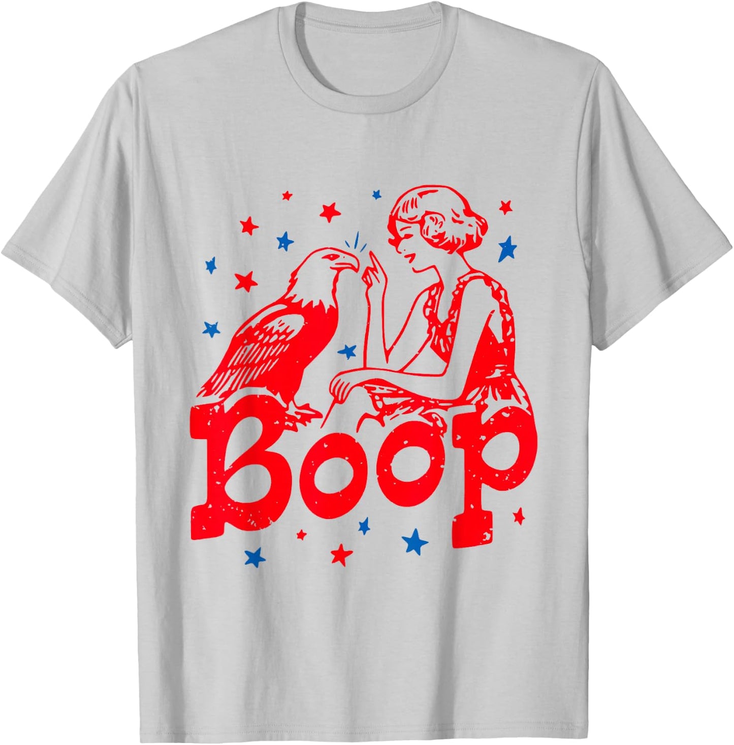 Boop Eagle Funny Patriotic, Retro Vintage 4th of July T-Shirt - T-Shirt | Ash