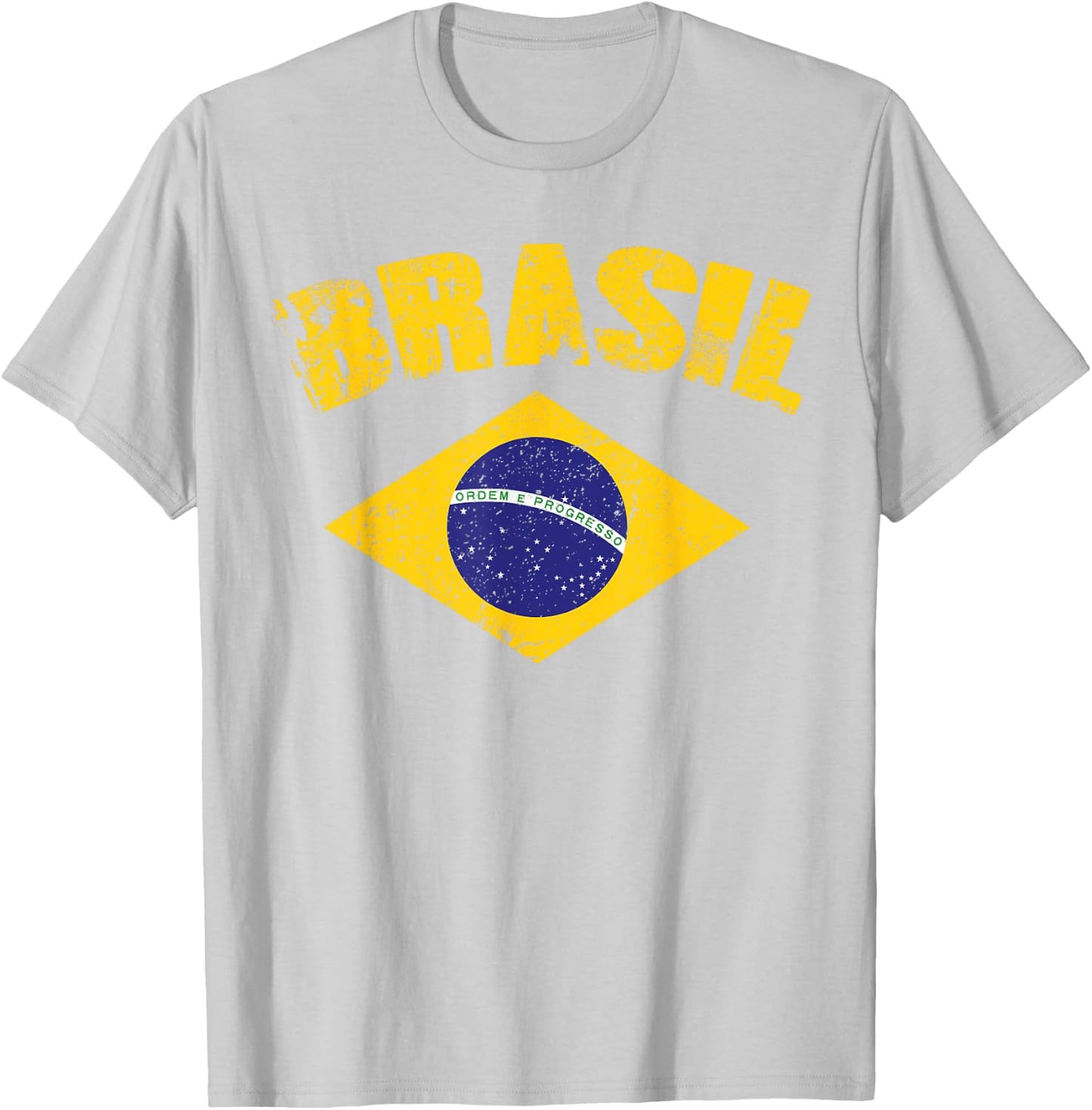 Brasilianische Nationalflagge Vintage Patriotischer Fußball Brasilien T-Shirt - T-Shirt | Ash