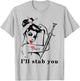 I'll Stab You Nurse Skull T-Shirt - T-Shirt | Ash
