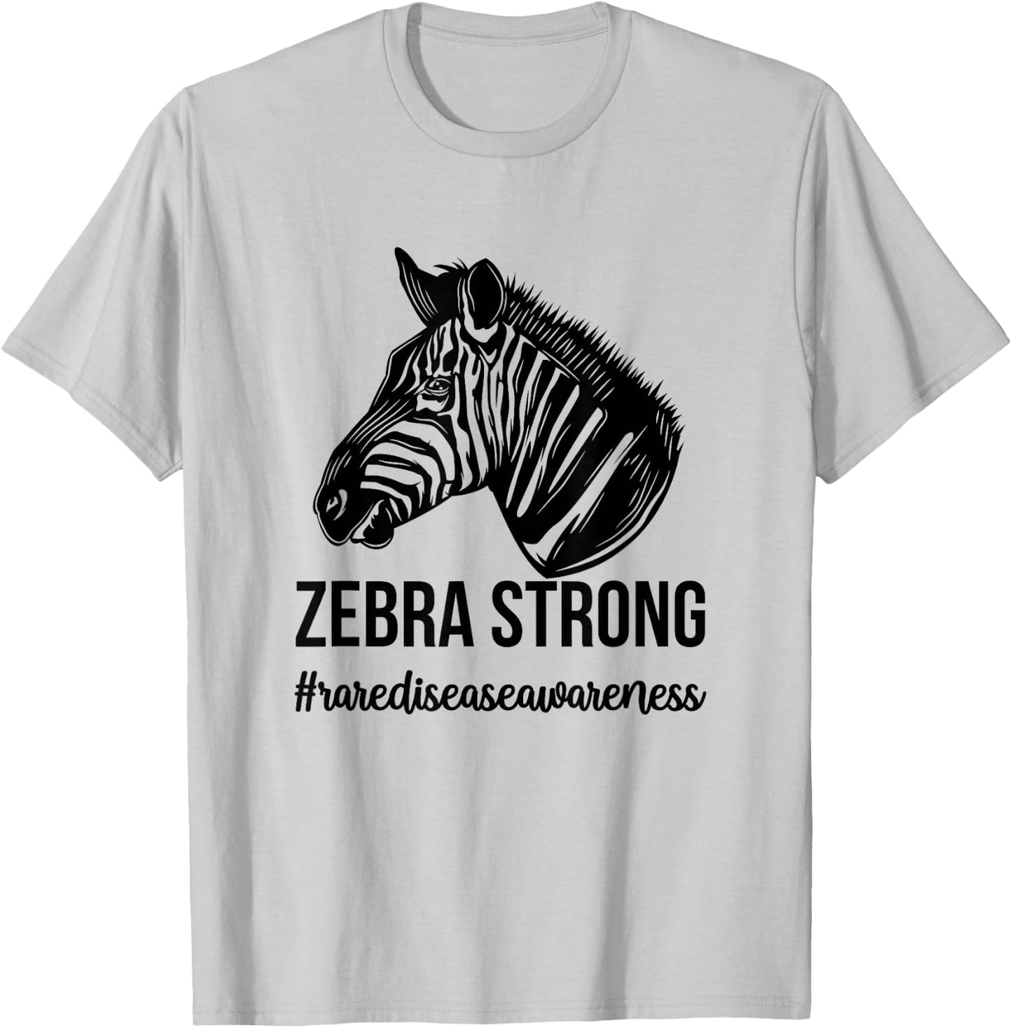 Zebra Strong Rare Disease Warrior Rare Disease Awareness T-Shirt - T-Shirt | Ash