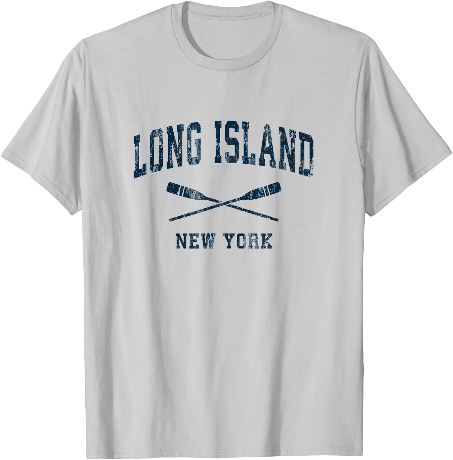 Long Island New York Vintage Nautical Paddles Sports Oars T-Shirt - T-Shirt | Ash