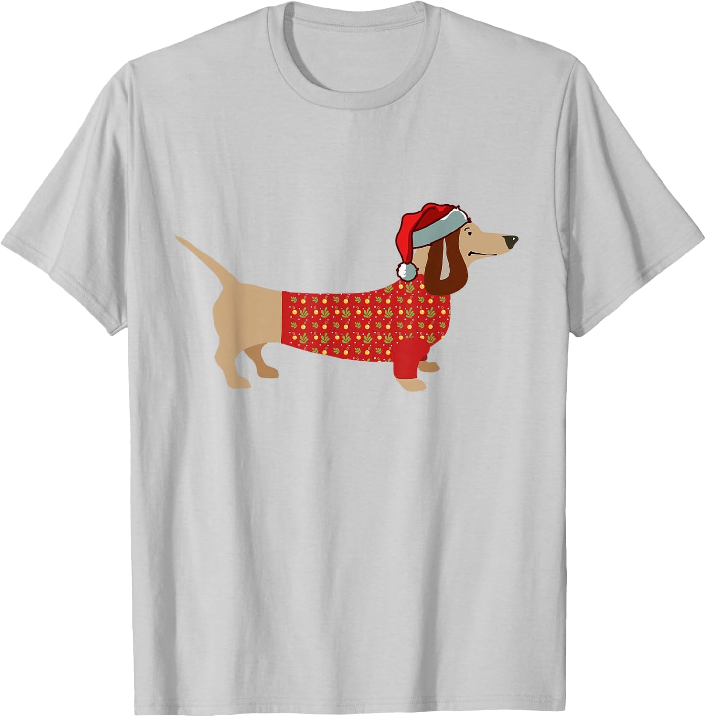 Christmas Weiner Daschund Doxie in Dog Dress Women Kids T-Shirt - T-Shirt | Ash