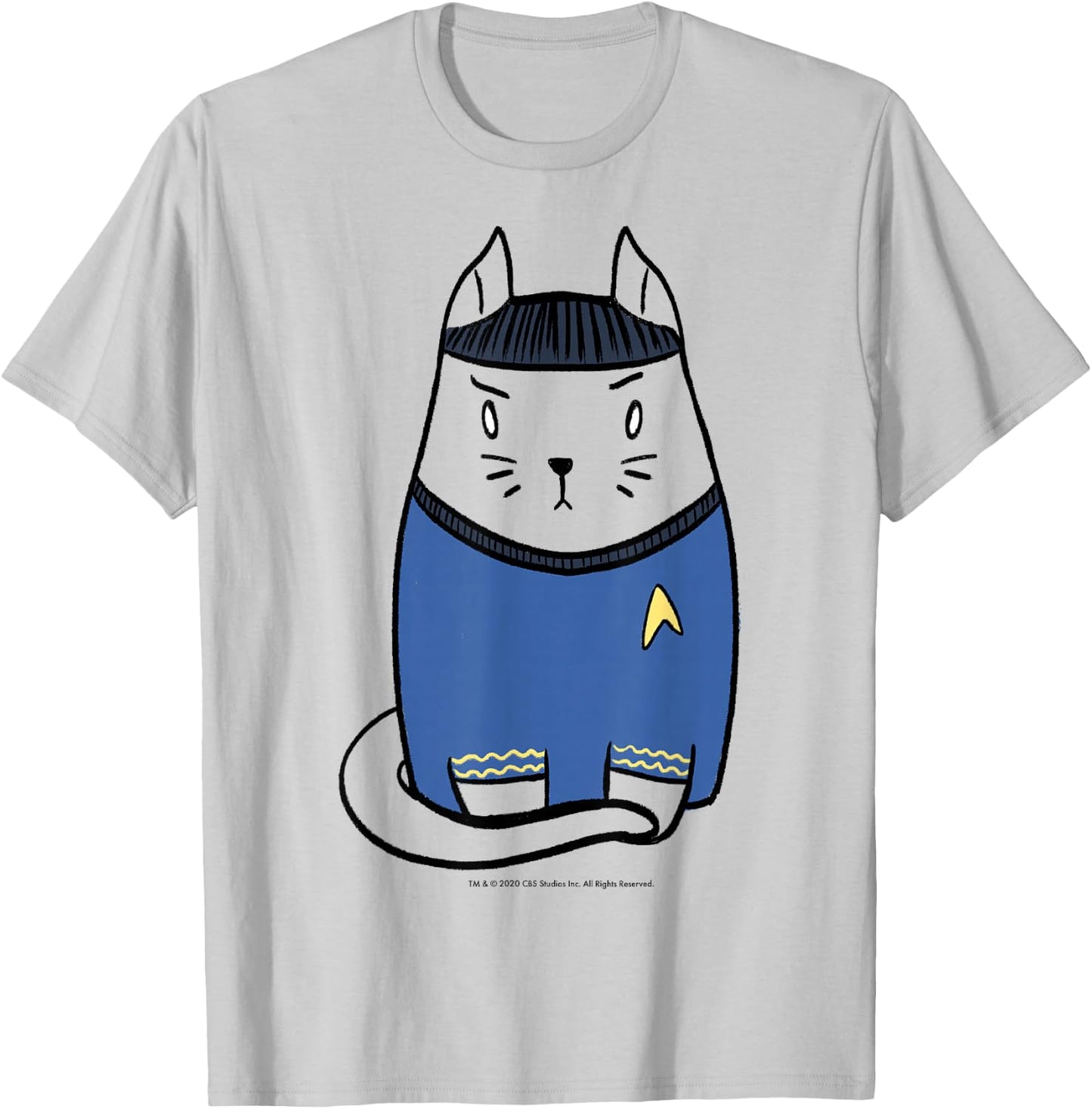 Star Trek: The Original Series Spock Cat Doodle T-Shirt - T-Shirt | Ash
