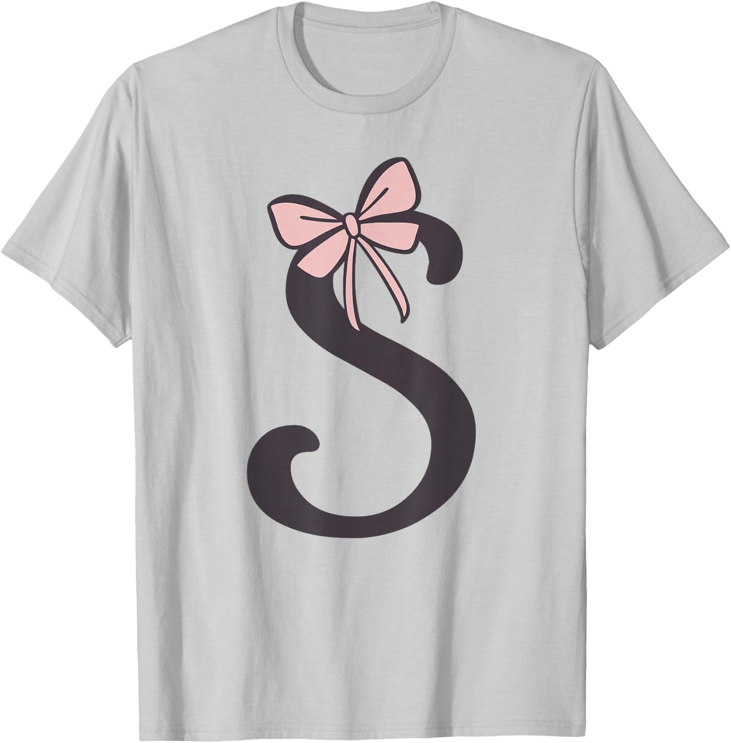 Anfangsbuchstabe S Buchstabe S mit Schleife Altrosa Pink T-Shirt - T-Shirt | Ash