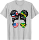 Half American Half Jamaican Girl USA Jamaica Flag Patriot T-Shirt - T-Shirt | Ash