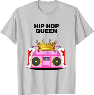 Hip Hop Queen Girls' Hip Hop Women's Hip Hop , White T-Shirt - T-Shirt | Ash