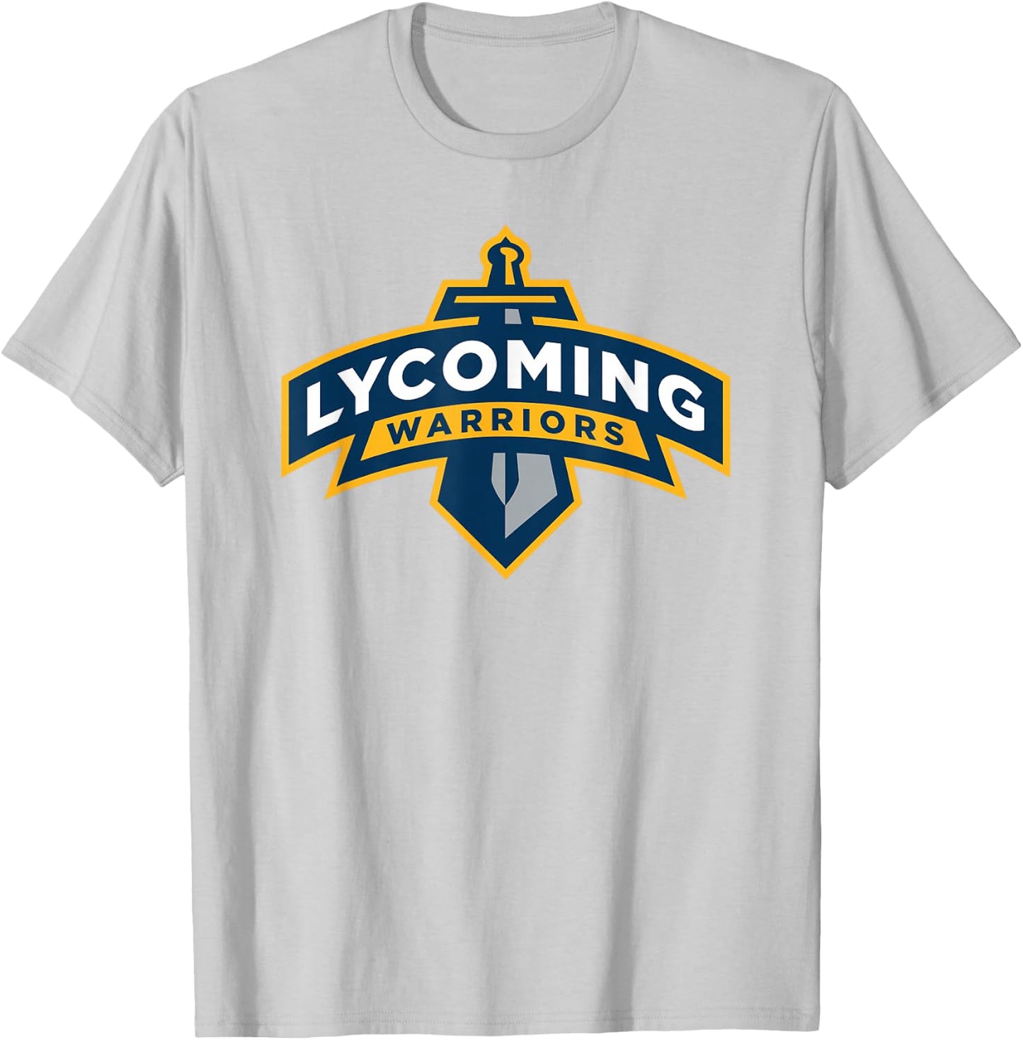 Lycoming Warriors Sword & Shield Logo Lycoming College T-Shirt - T-Shirt | Ash