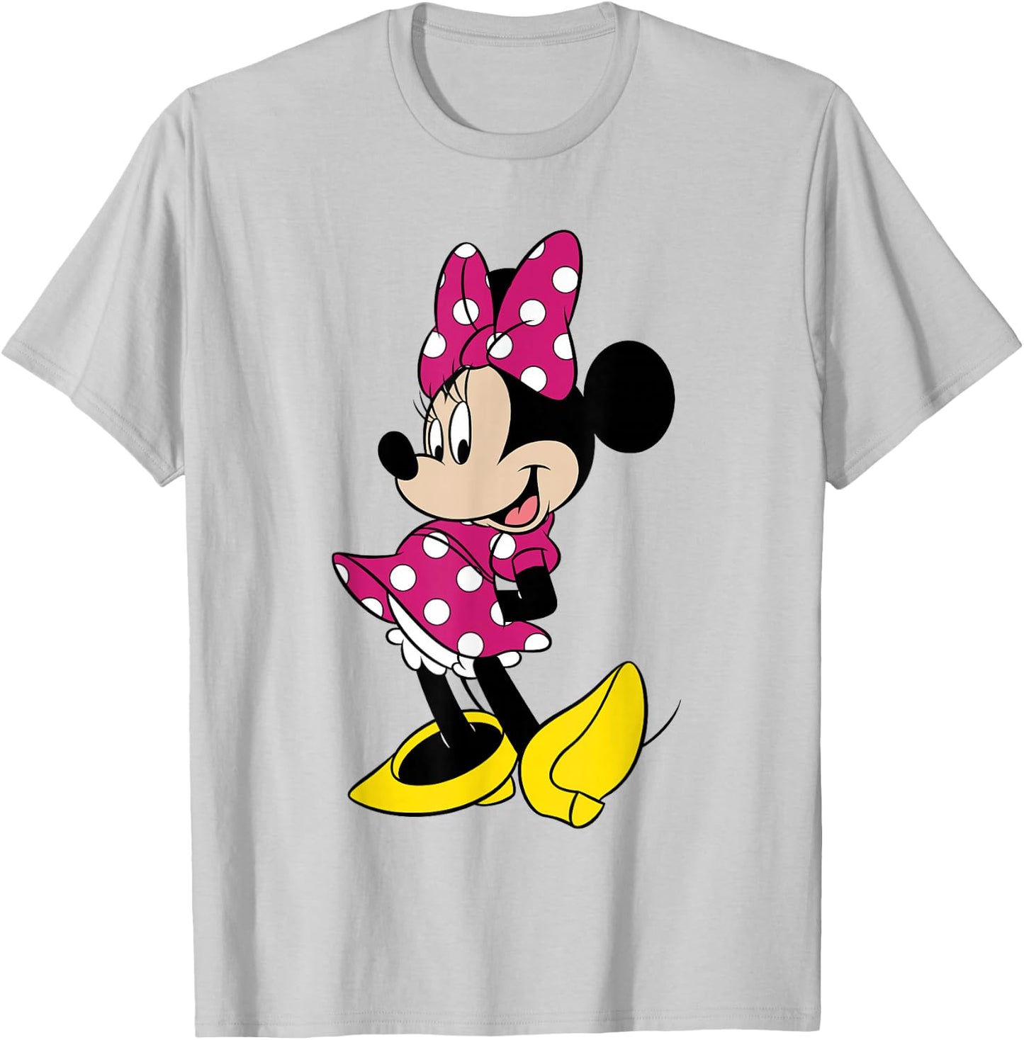Disney Minnie Mouse Pink & White Polka Dots Dress Portrait T-Shirt - T-Shirt | Ash