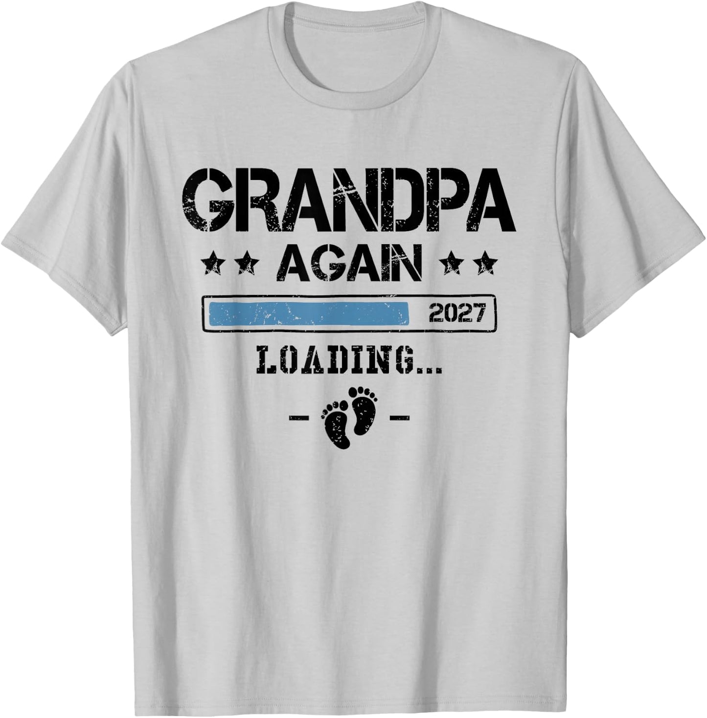 Grandpa Again 2027 Pregnancy Announcement 2nd Time Grandpa T-Shirt - T-Shirt | Ash