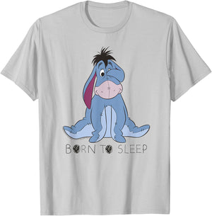 Disney Winnie the Pooh Eeyore Born To Sleep , White T-Shirt - T-Shirt | Ash