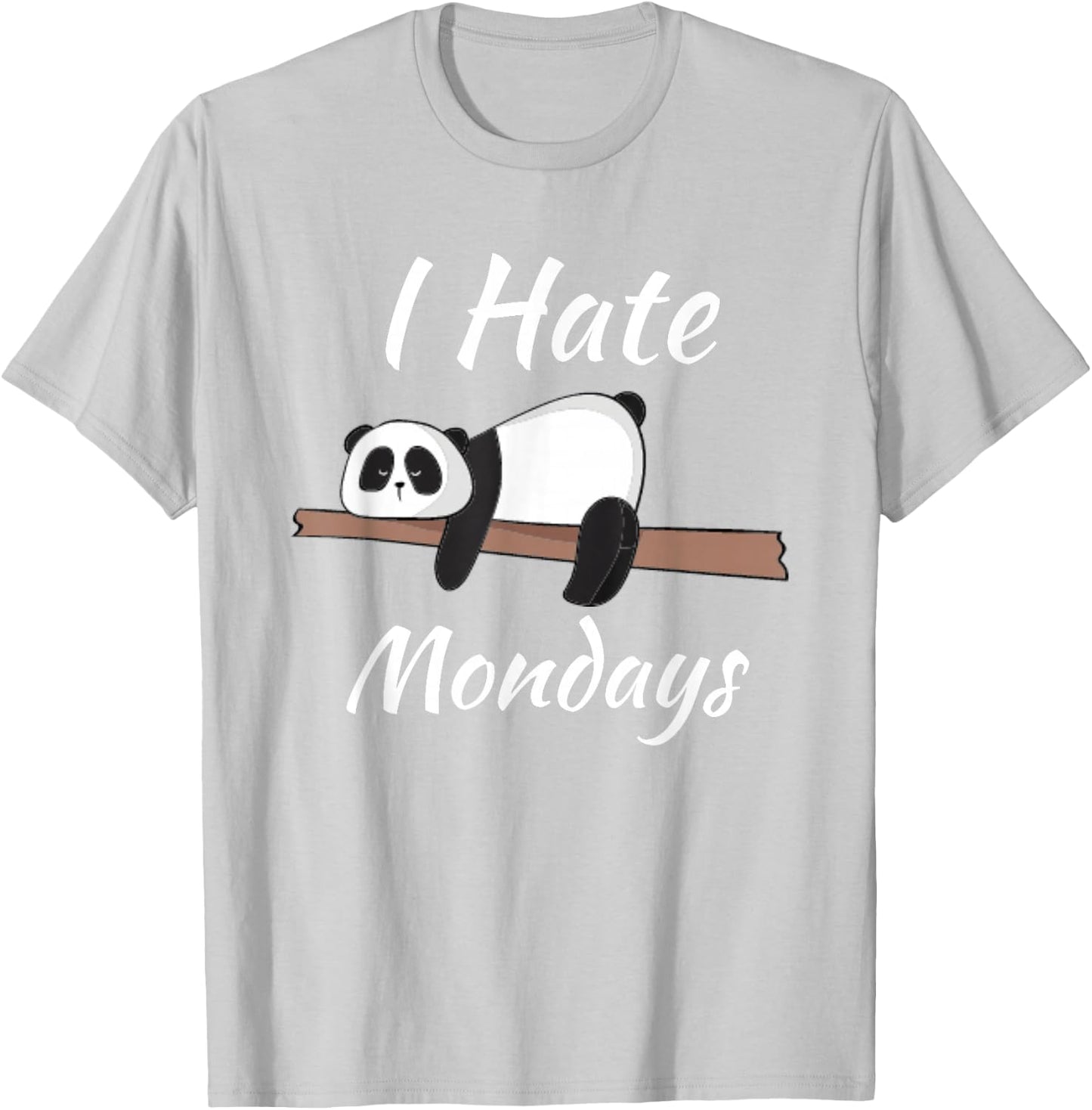Cute Panda, I Hate Mondays Funny Gift T-Shirt - T-Shirt | Ash