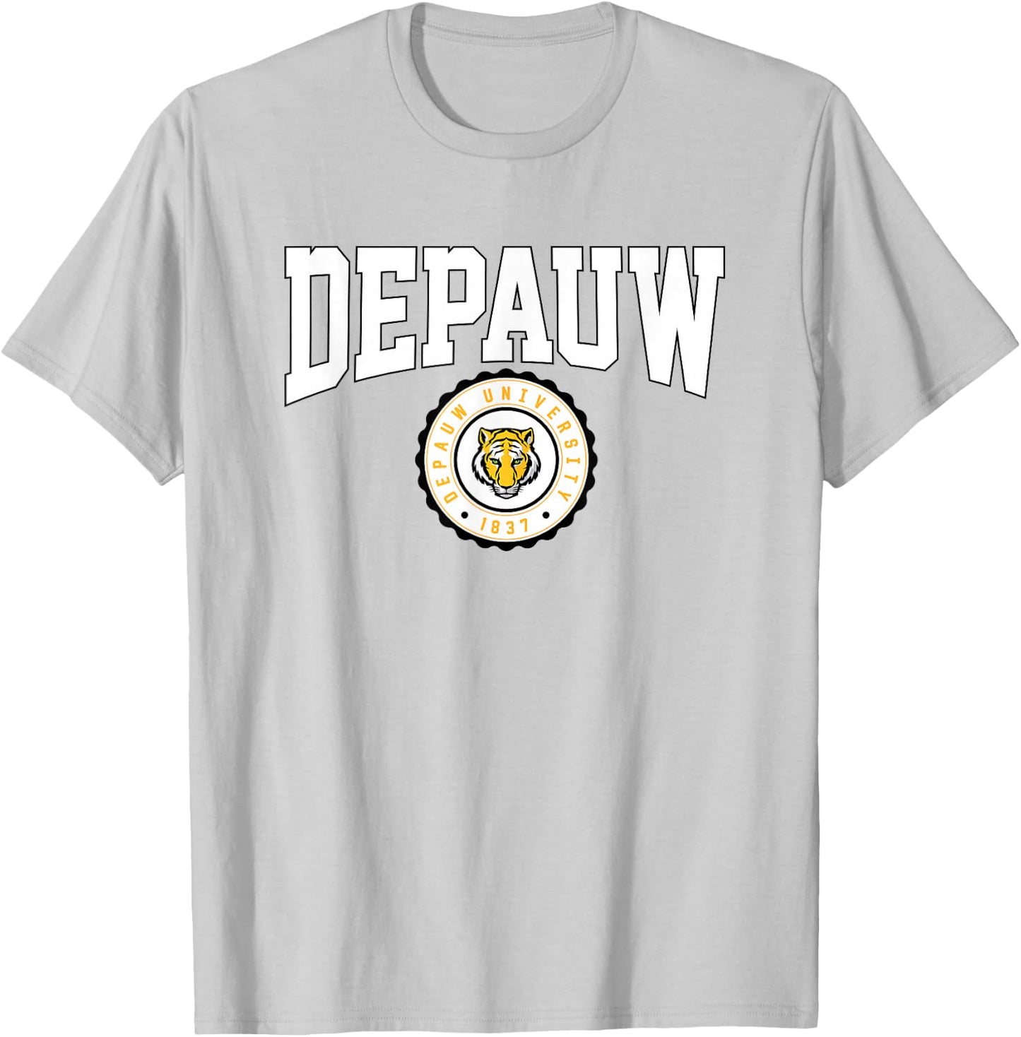 DePauw University Tigers Collegiate Seal T-Shirt - T-Shirt | Ash