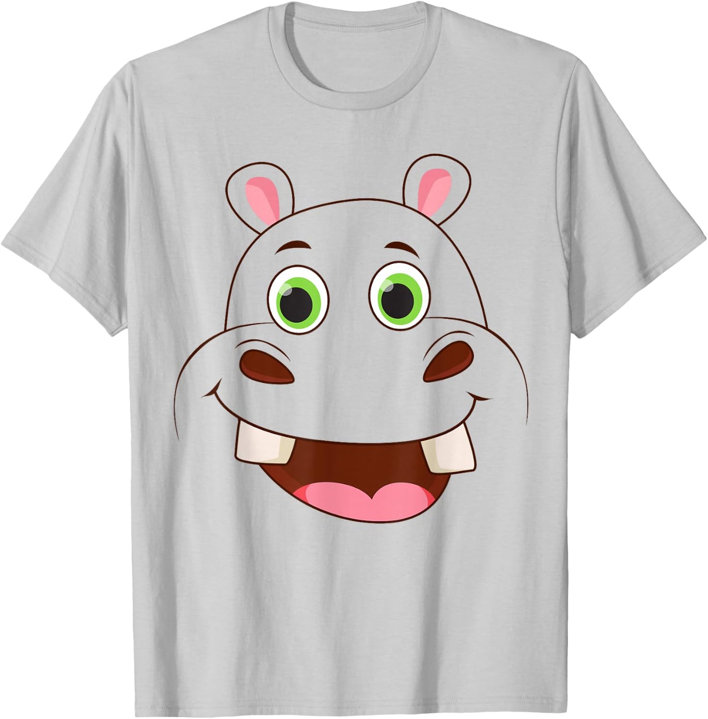 Cute Hippo Face Costume Animal Costume for Kids and Toddlers T-Shirt - T-Shirt | Ash