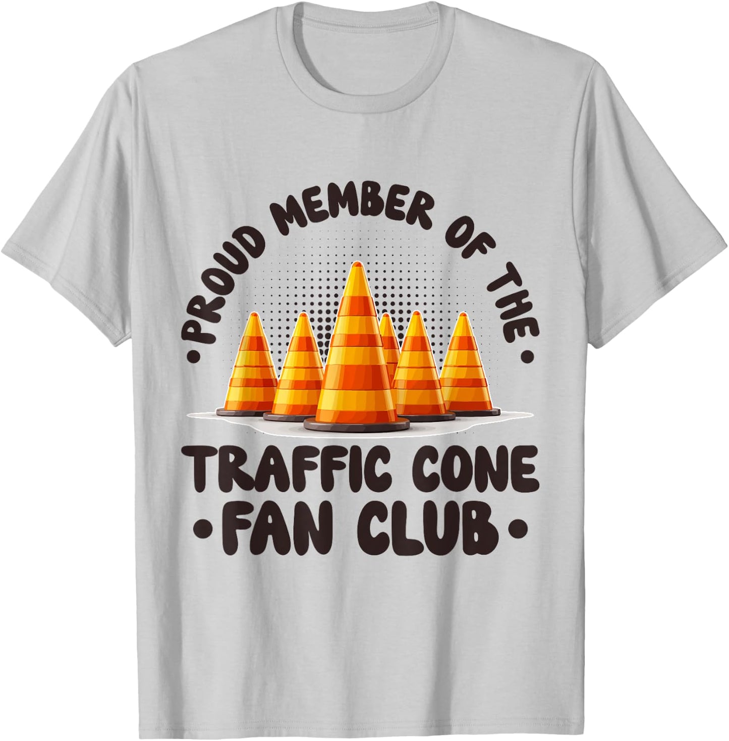 Member Of The Traffic Cone Fan Club Traffic Cone Halloween T-Shirt - T-Shirt | Ash