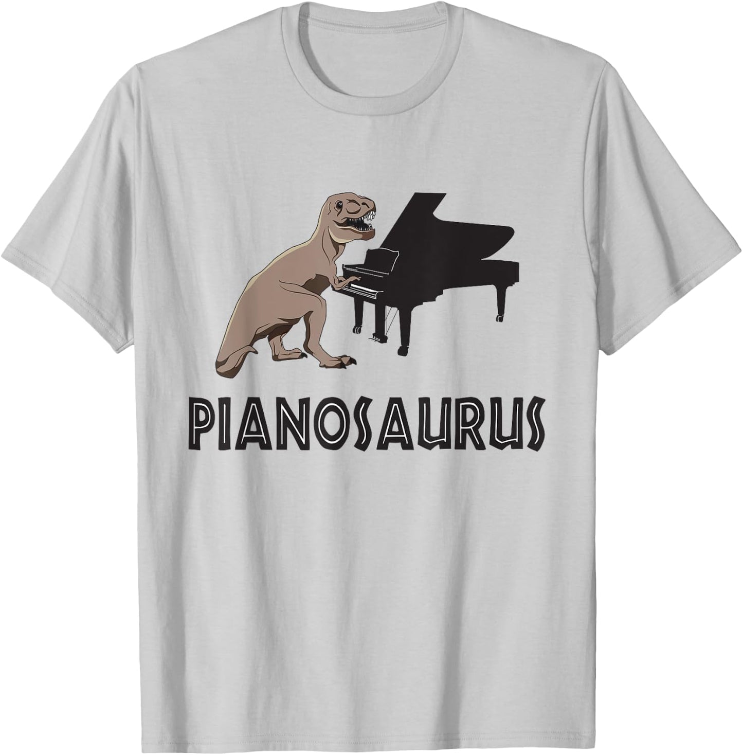 Funny Piano Pianosaurus Rex Gifts for Piano Players T-Shirt - T-Shirt | Ash