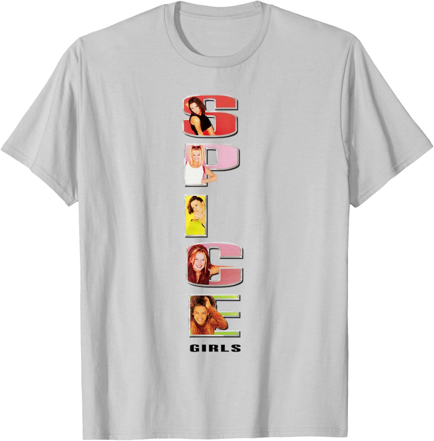 Official Spice Girls Stacked Logo , White T-Shirt - T-Shirt | Ash
