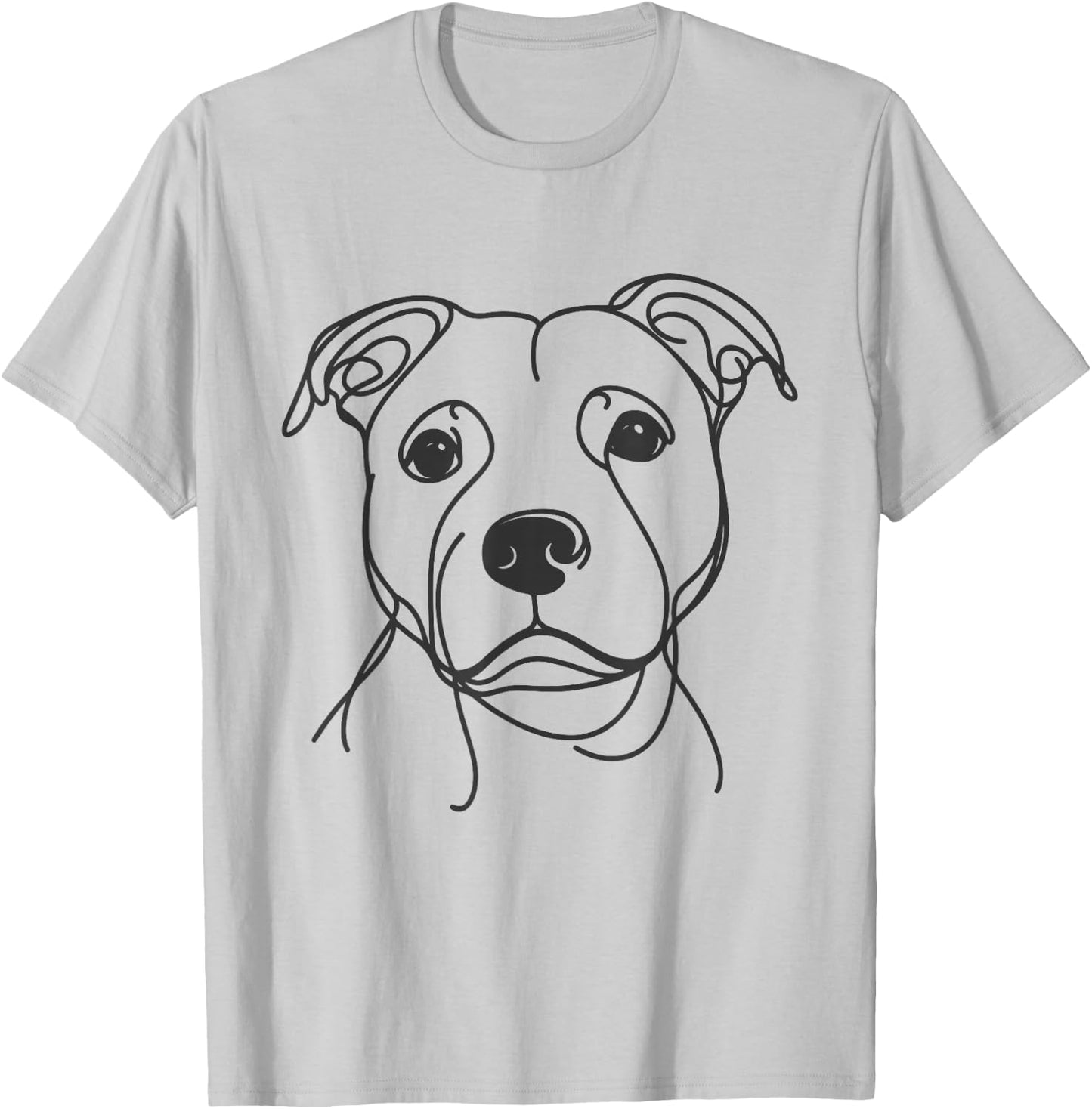 Line Art Dad Mom Dog - Staffordshire Bull Terrier T-Shirt - T-Shirt | Ash