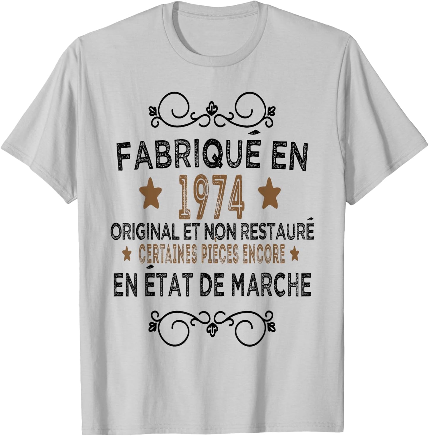 Birthday Gift Man Woman 50 Years Funny 1974 , white, S T-Shirt - T-Shirt | Ash