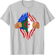 Algerian Blood Inside Me | Algeria Flag Gift T-Shirt - T-Shirt | Ash