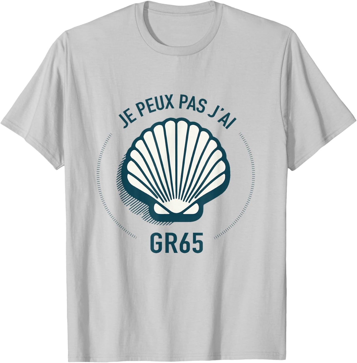 Humour Hiking GR65 Compostela Gift Walker and Pilgrim , Blue, S T-Shirt - T-Shirt | Ash