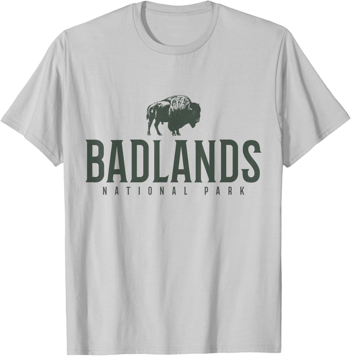 Badlands National Park South Dakota Bison Vintage Souvenir T-Shirt - T-Shirt | Ash