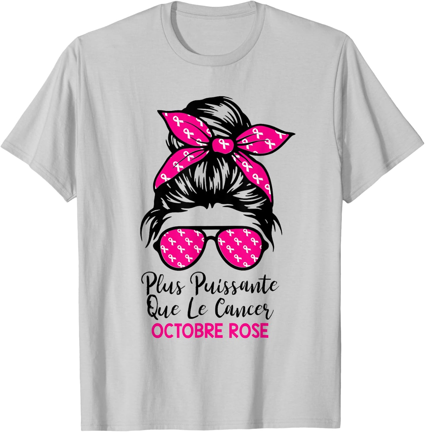 Breast Cancer October Pink Ribbon More Powerful , white, S T-Shirt - T-Shirt | Ash