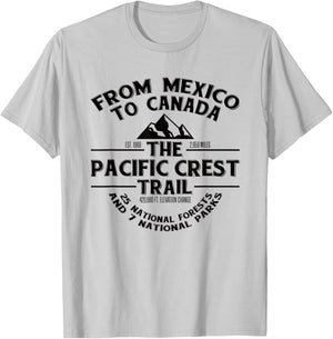 Pacific Crest Trail T Shirt, PCT Novelty Gift T-Shirt - T-Shirt | Ash