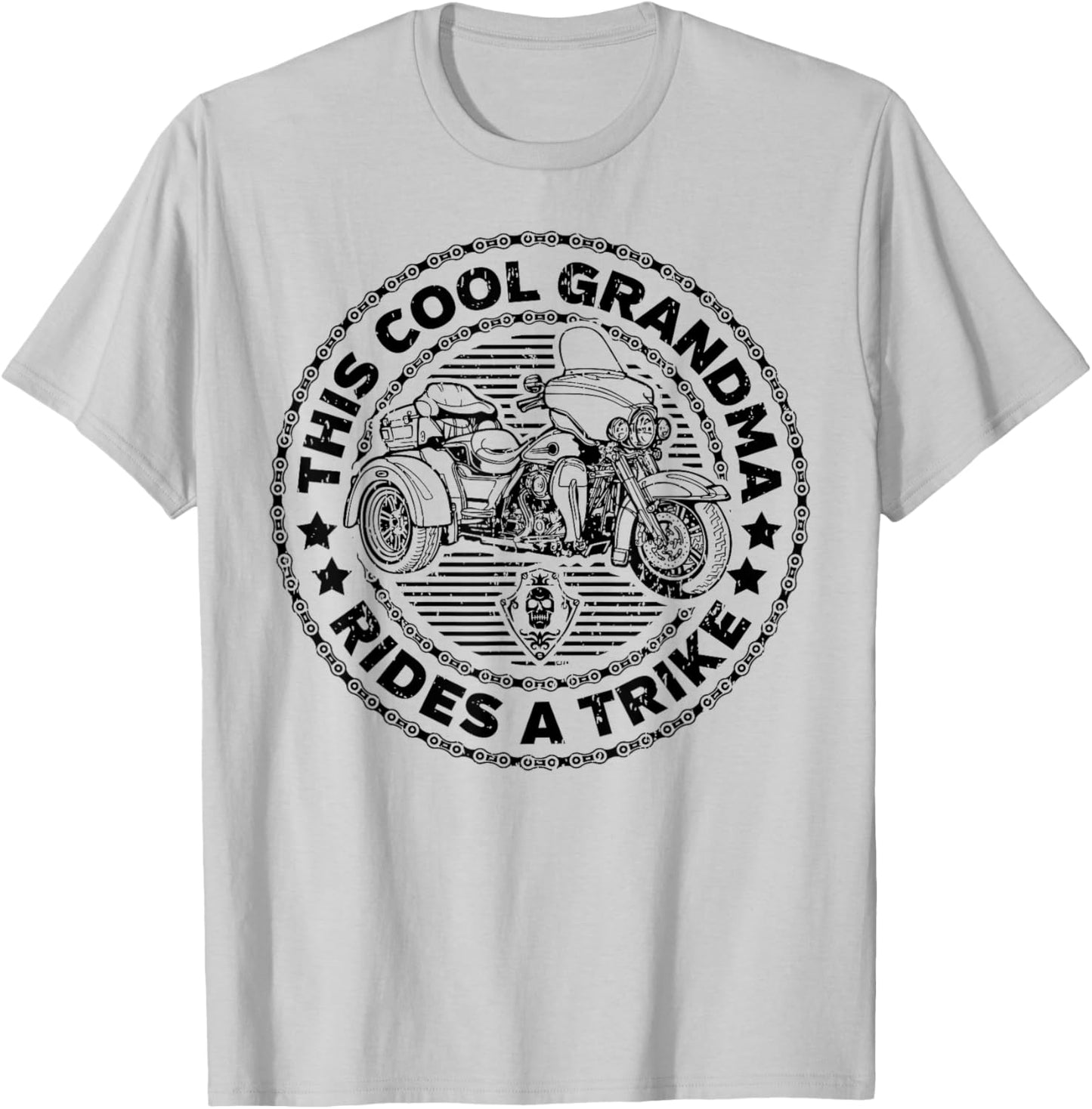 Cool Grandma Motorcycle Biker Trike T-Shirt - T-Shirt | Ash