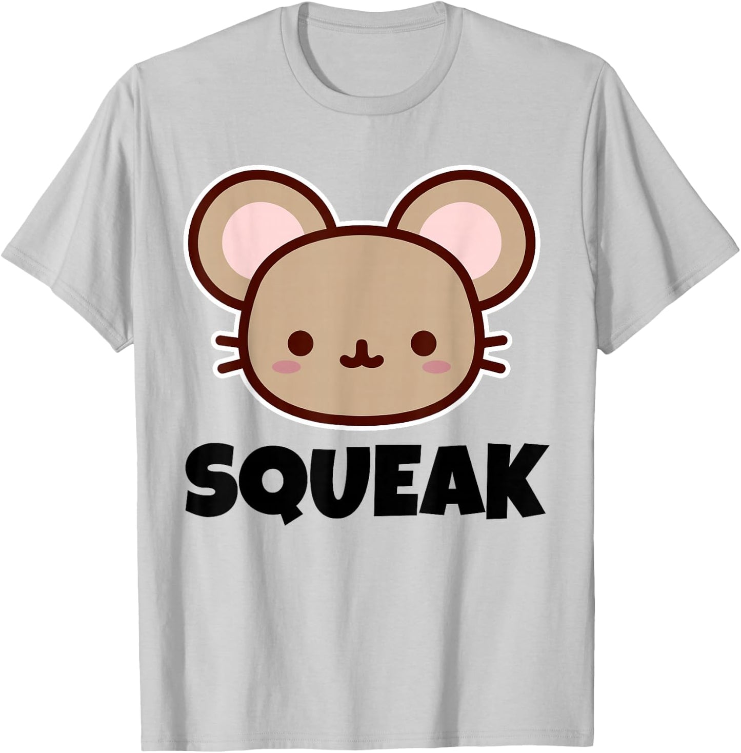 Squeak Cute Childrens Mice Shirt for Kids Cartoon Mouse Face T-Shirt - T-Shirt | Ash